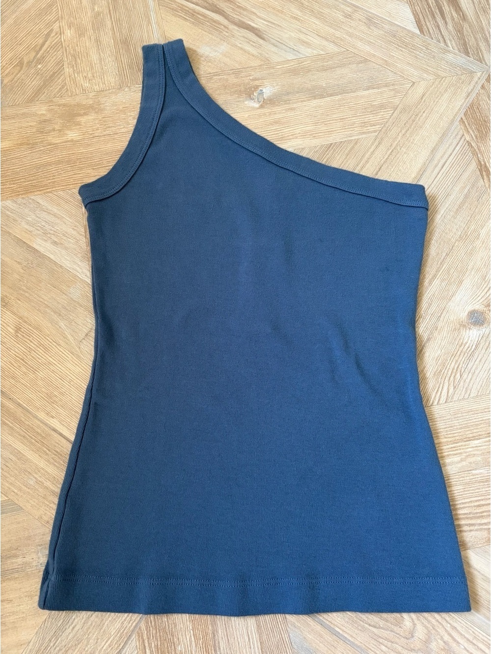 Michael Stars Kelly One Shoulder Top Lake Blue  One Size Minimalist Coastal